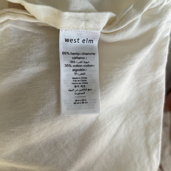 West Elm Hemp cotton ivory w/ sand stripe duvet cover f/q set - Picture 8 of 8